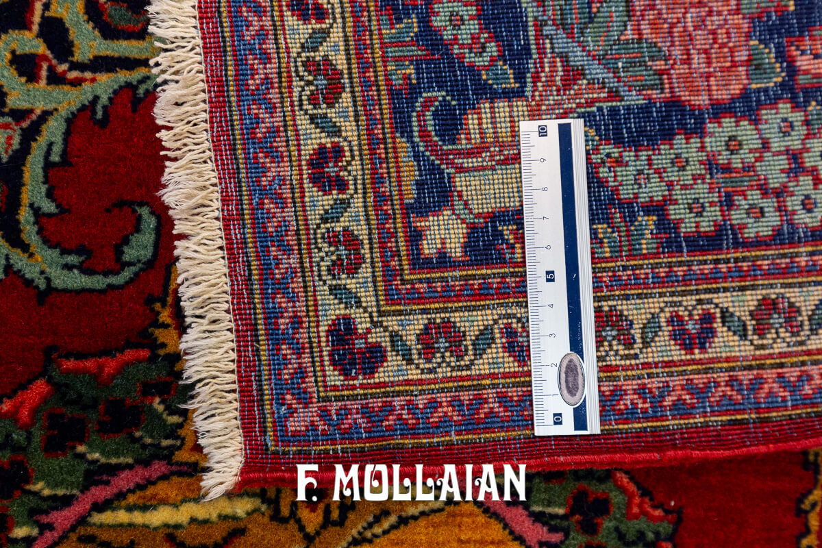 Kashan Dabir Carpet Red Prayer Field  n°:802543
